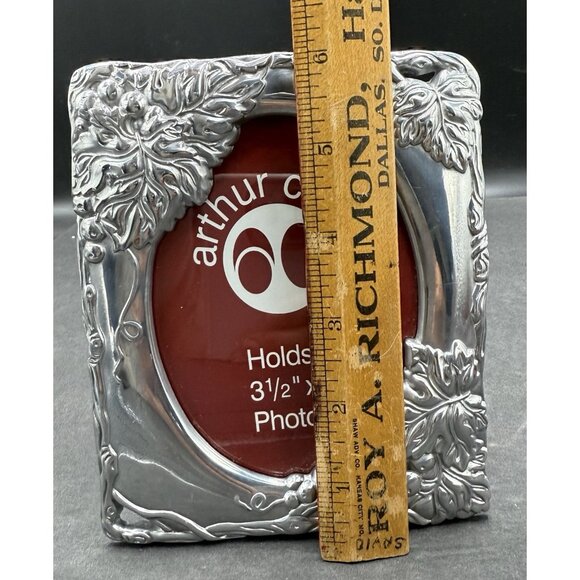 Arthur Court Aluminum Grapes Leaves Picture Photo Frame Vintage 3.5x5 Photo - Picture 5 of 6